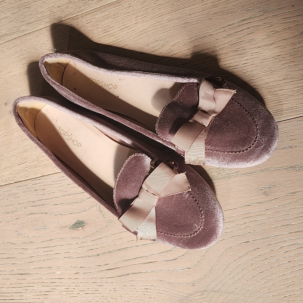 Top Shop Velvet Moccasins 9.5
